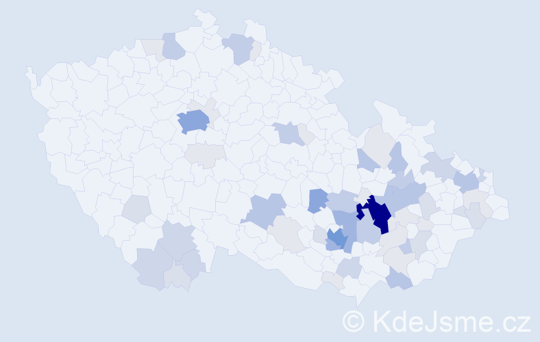 Příjmení: 'Brablec', počet výskytů 193 v celé ČR