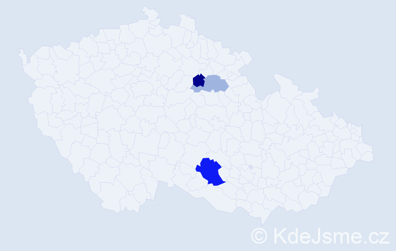 Příjmení: 'Rjabinčák', počet výskytů 5 v celé ČR