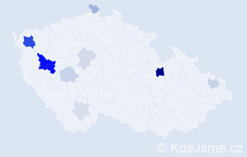 Příjmení: 'Krystlová', počet výskytů 50 v celé ČR