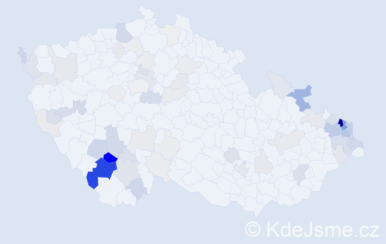 Příjmení: 'Seberová', počet výskytů 315 v celé ČR