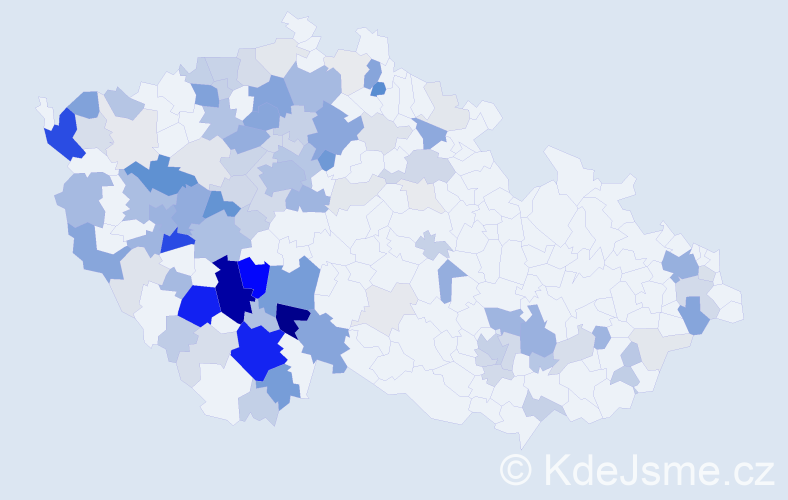 Příjmení: 'Rybák', počet výskytů 433 v celé ČR