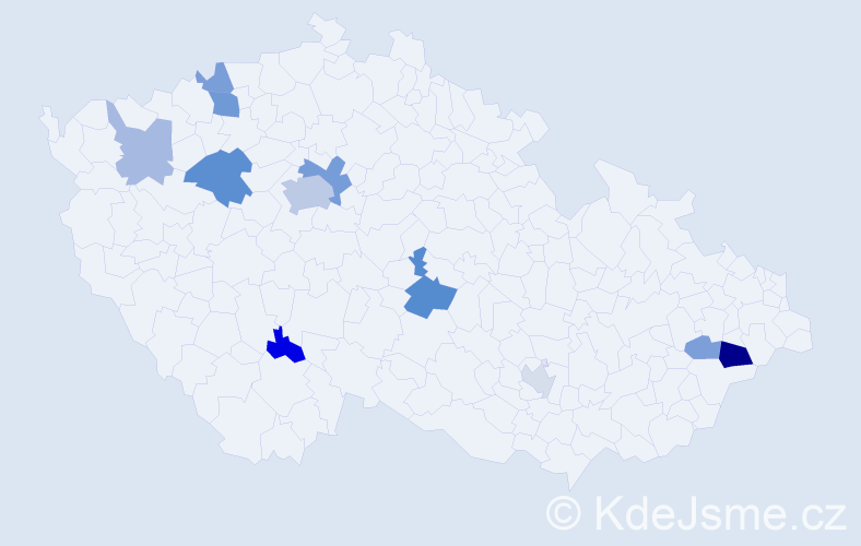 Příjmení: 'Marinič', počet výskytů 22 v celé ČR