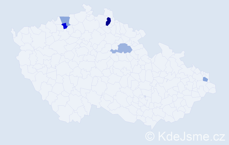 Příjmení: 'Lucik', počet výskytů 7 v celé ČR
