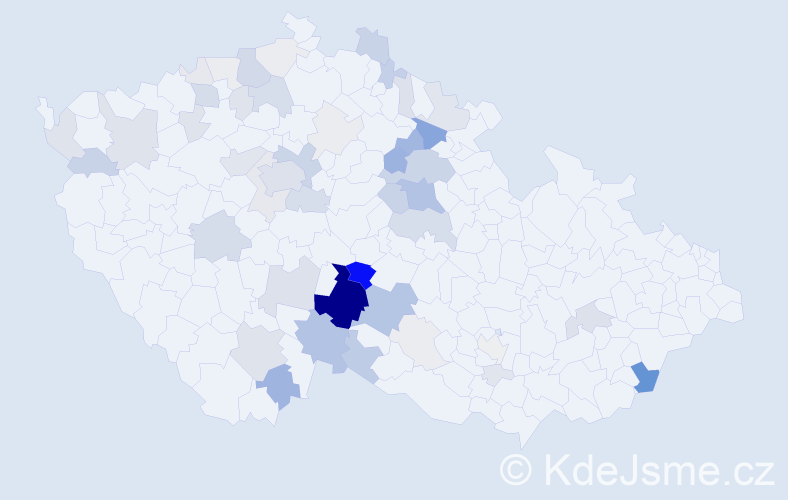 Příjmení: 'Bartoška', počet výskytů 218 v celé ČR