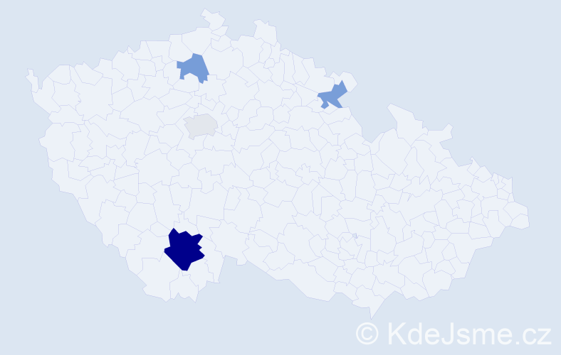 Příjmení: 'Lonsmínová', počet výskytů 9 v celé ČR