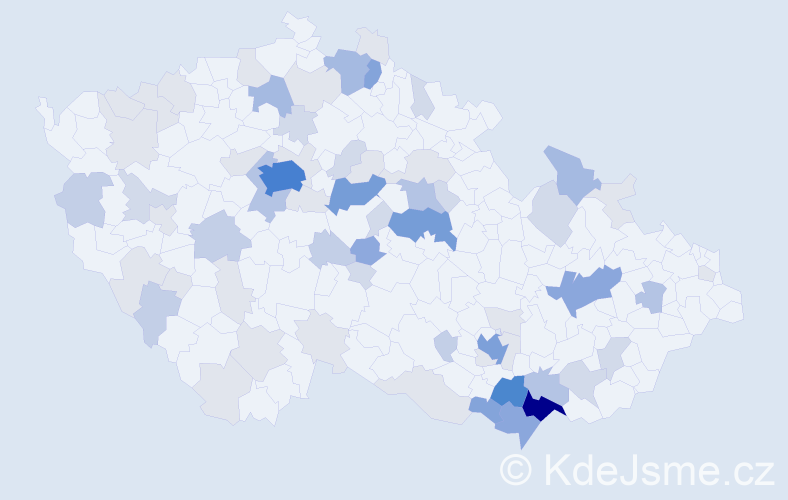 Příjmení: 'Bízová', počet výskytů 221 v celé ČR