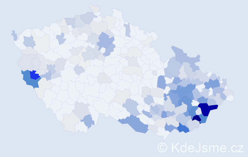 Příjmení: 'Hrbáček', počet výskytů 966 v celé ČR