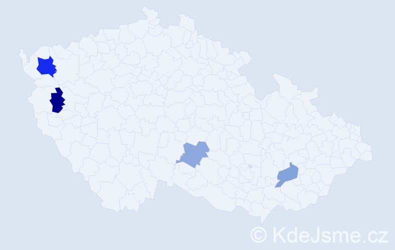 Příjmení: 'Koblen', počet výskytů 6 v celé ČR