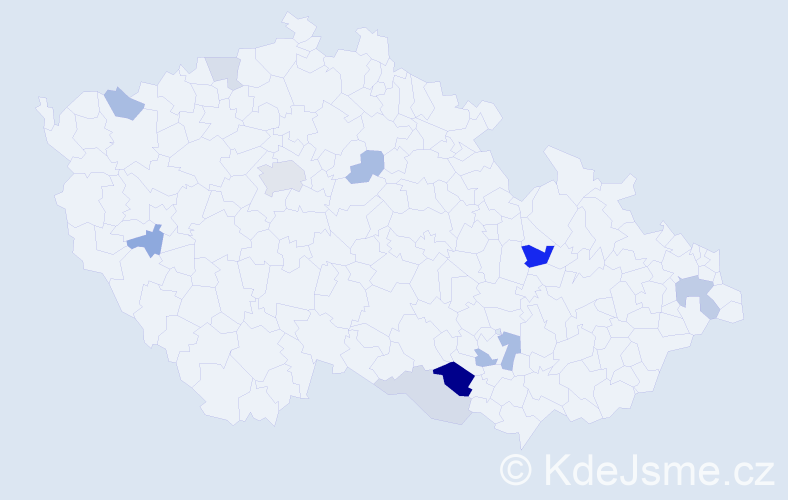 Příjmení: 'Konrad', počet výskytů 22 v celé ČR