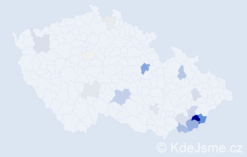 Příjmení: 'Bublák', počet výskytů 47 v celé ČR