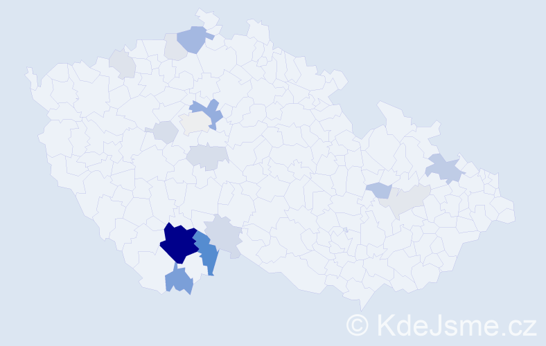 Příjmení: 'Sukdol', počet výskytů 65 v celé ČR