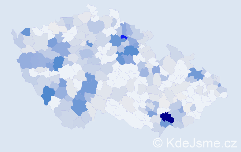 Příjmení: 'Ryba', počet výskytů 1090 v celé ČR