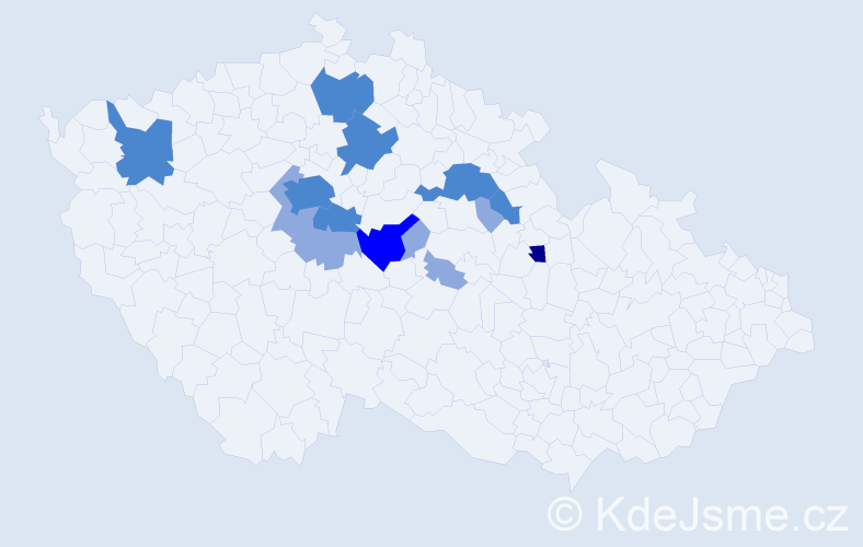 Příjmení: 'Voclová', počet výskytů 36 v celé ČR
