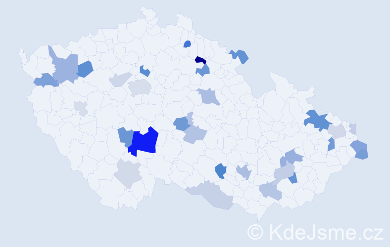 Příjmení: 'Kollárik', počet výskytů 58 v celé ČR