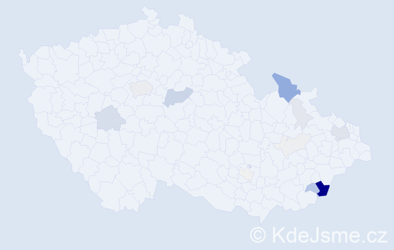 Příjmení: 'Nedavašková', počet výskytů 54 v celé ČR