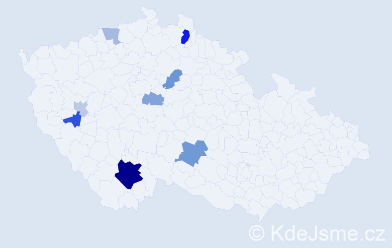 Příjmení: 'Petráchová', počet výskytů 18 v celé ČR