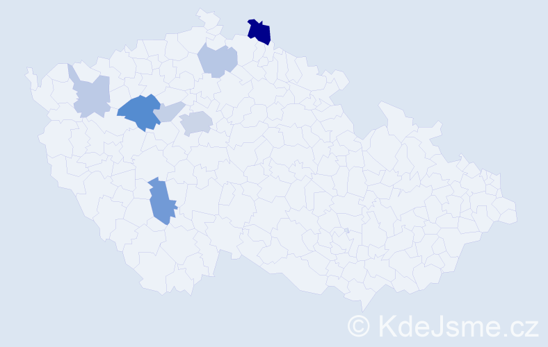 Příjmení: 'Pohnanová', počet výskytů 17 v celé ČR