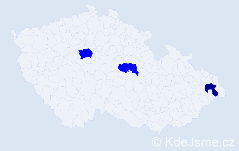 Příjmení: 'Pálenič', počet výskytů 4 v celé ČR