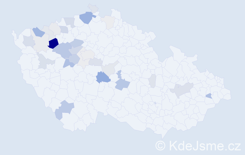 Příjmení: 'Dondová', počet výskytů 95 v celé ČR