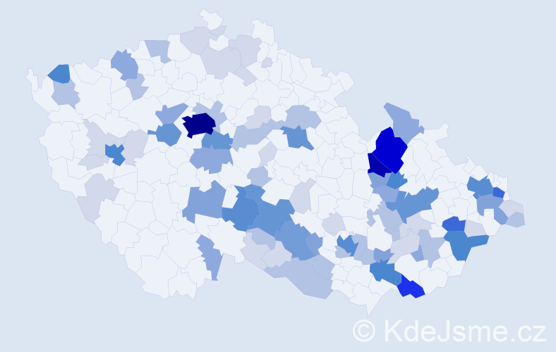 Příjmení: 'Potěšilová', počet výskytů 269 v celé ČR