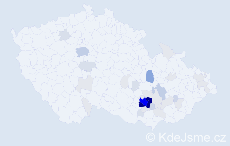 Příjmení: 'Muselíková', počet výskytů 123 v celé ČR