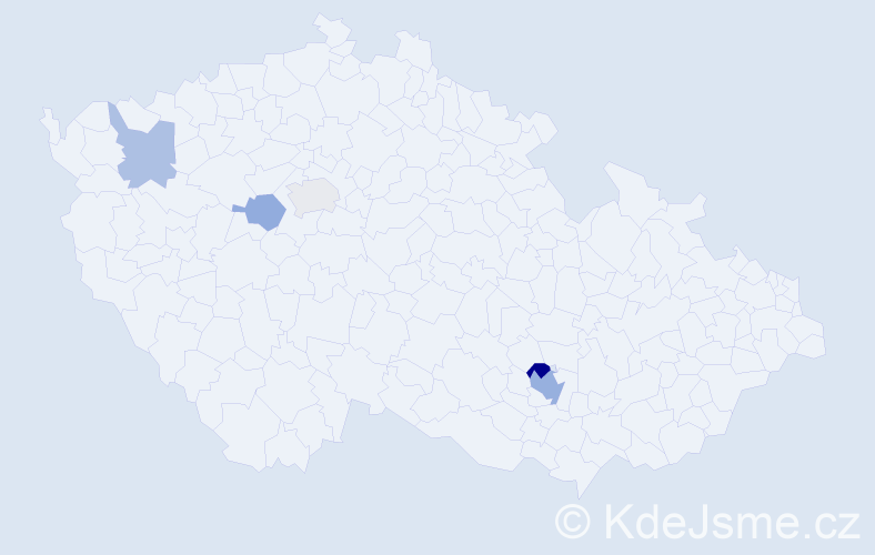 Příjmení: 'Gašparcová', počet výskytů 9 v celé ČR