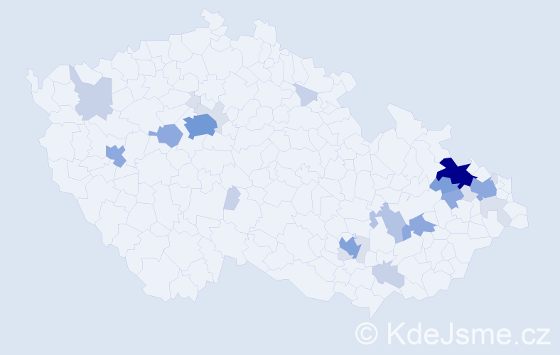 Příjmení: 'Kolovrat', počet výskytů 84 v celé ČR