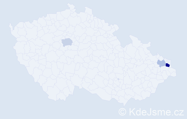 Příjmení: 'Nurgaliyev', počet výskytů 6 v celé ČR