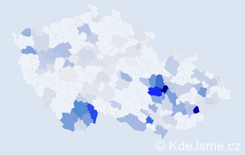 Příjmení: 'Korčáková', počet výskytů 445 v celé ČR