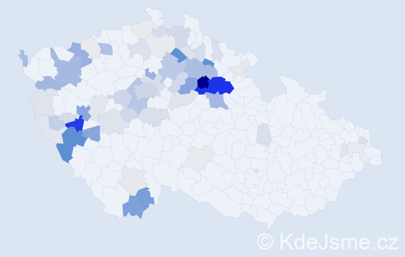 Příjmení: 'Česák', počet výskytů 281 v celé ČR