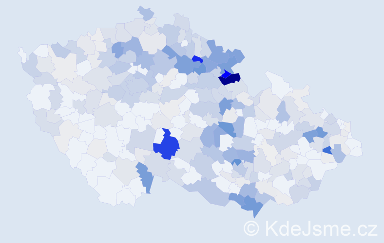 Příjmení: 'Hrnčíř', počet výskytů 1245 v celé ČR