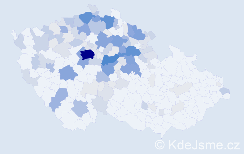 Příjmení: 'Kout', počet výskytů 503 v celé ČR