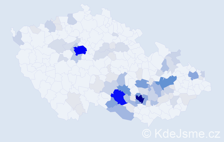Příjmení: 'Machátová', počet výskytů 281 v celé ČR