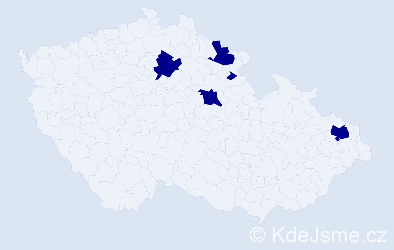 Příjmení: 'Šelepec', počet výskytů 5 v celé ČR