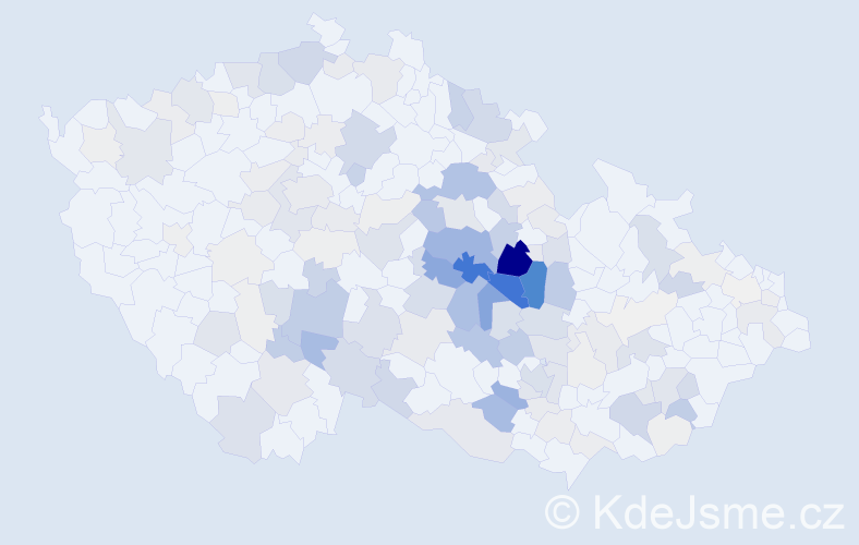 Příjmení: 'Pavliš', počet výskytů 587 v celé ČR