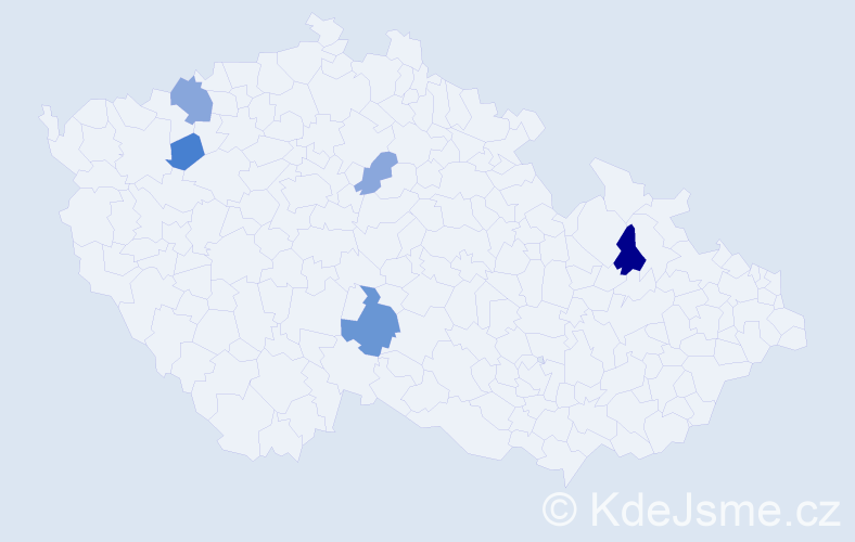 Příjmení: 'Tomovová', počet výskytů 8 v celé ČR