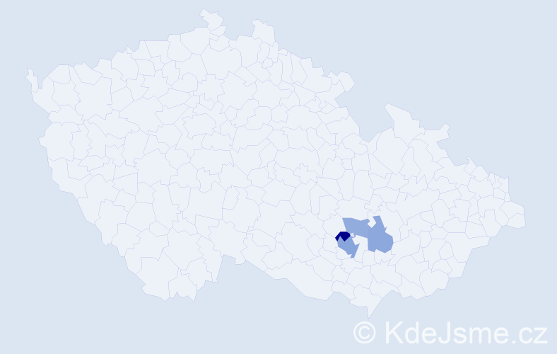 Příjmení: 'Mlenek', počet výskytů 9 v celé ČR