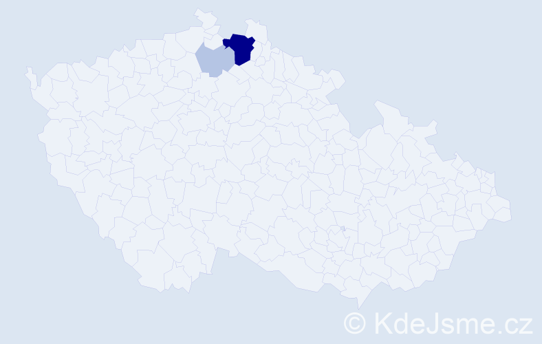 Příjmení: 'Hentzelová', počet výskytů 13 v celé ČR