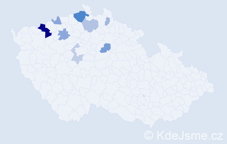 Příjmení: 'Nimec', počet výskytů 15 v celé ČR