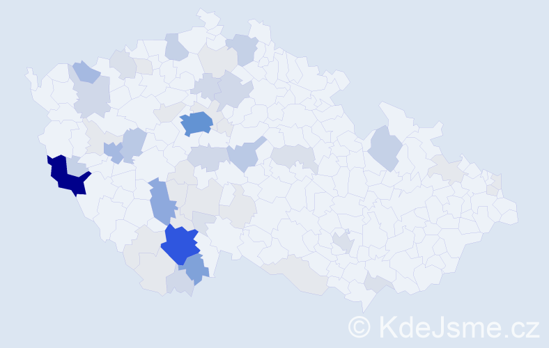 Příjmení: 'Konopová', počet výskytů 195 v celé ČR