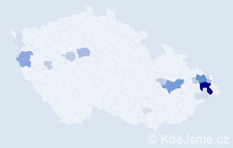 Příjmení: 'Typovská', počet výskytů 57 v celé ČR