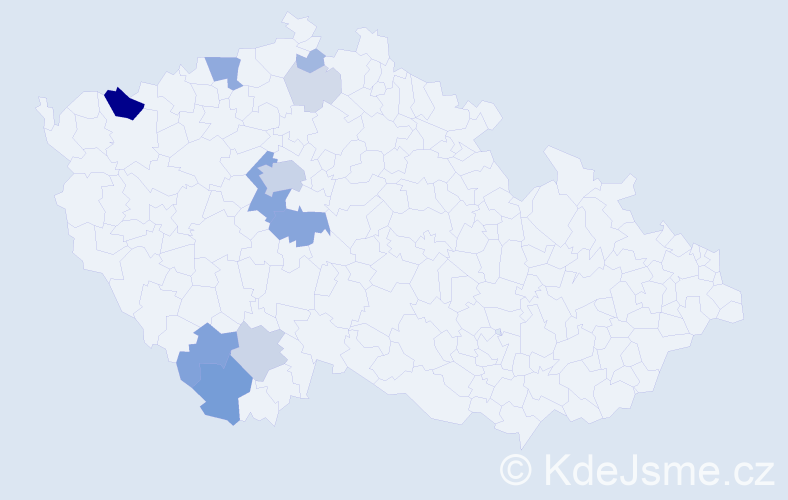 Příjmení: 'Bažil', počet výskytů 41 v celé ČR