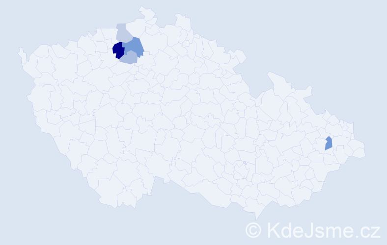 Příjmení: 'Durček', počet výskytů 16 v celé ČR