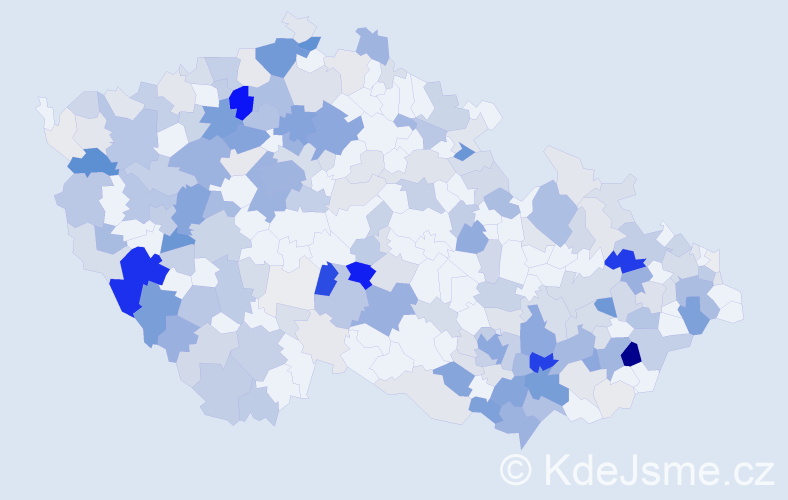 Příjmení: 'Kalivoda', počet výskytů 841 v celé ČR