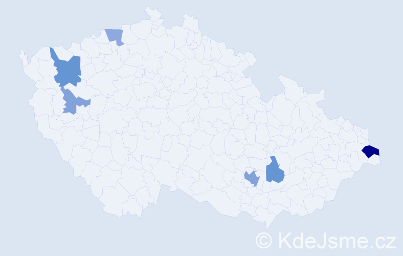 Příjmení: 'Rajčáni', počet výskytů 19 v celé ČR