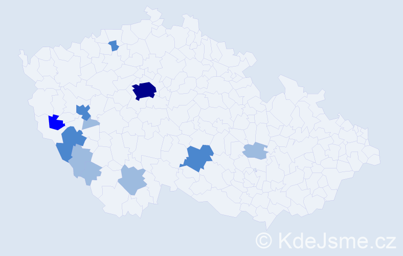 Příjmení: 'Kolros', počet výskytů 20 v celé ČR
