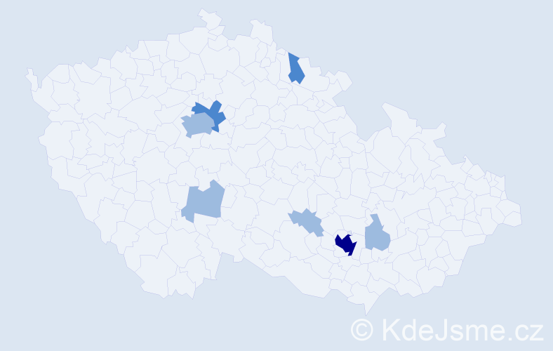Příjmení: 'Čerteková', počet výskytů 12 v celé ČR