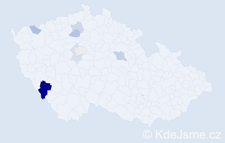 Příjmení: 'Honesová', počet výskytů 14 v celé ČR