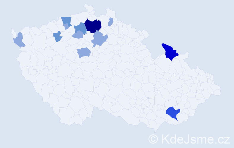 Příjmení: 'Klinec', počet výskytů 35 v celé ČR