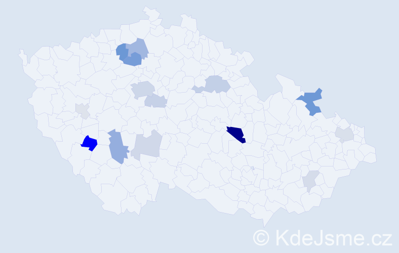Příjmení: 'Kalinovská', počet výskytů 35 v celé ČR